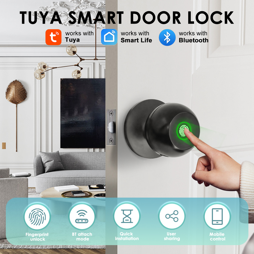 Tuya Electronic Door Lock Smar - Door Handle Bar recension och pris