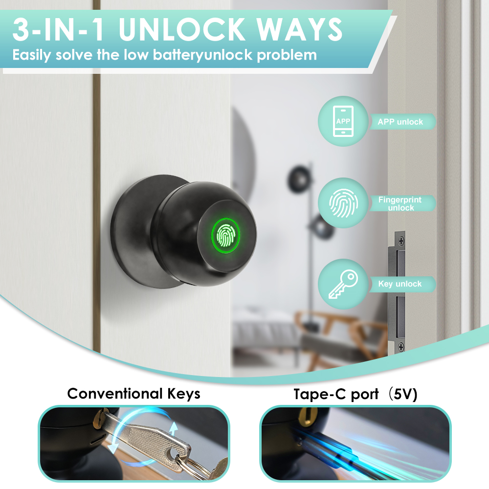 Tuya Electronic Door Lock Smar - Door Handle Bar recension och pris