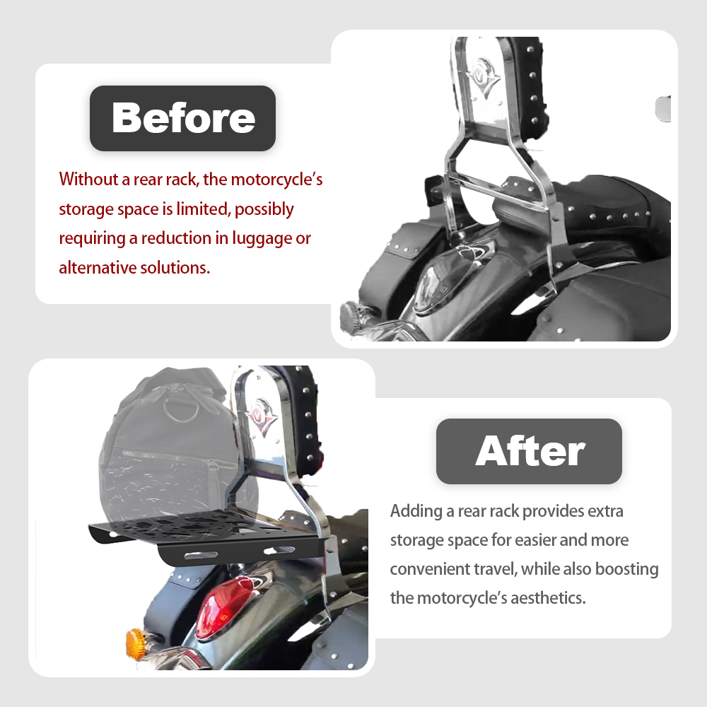 Motorcycle Rear Rack For Kawas - Shelf Bracket Pair recension och pris