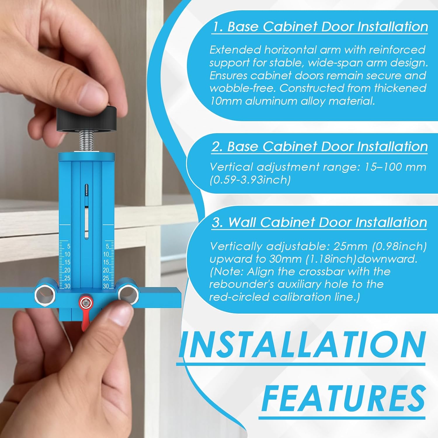 3 in 1 Cabinet Door Mounting J - Furniture Hardware Jig recension och pris