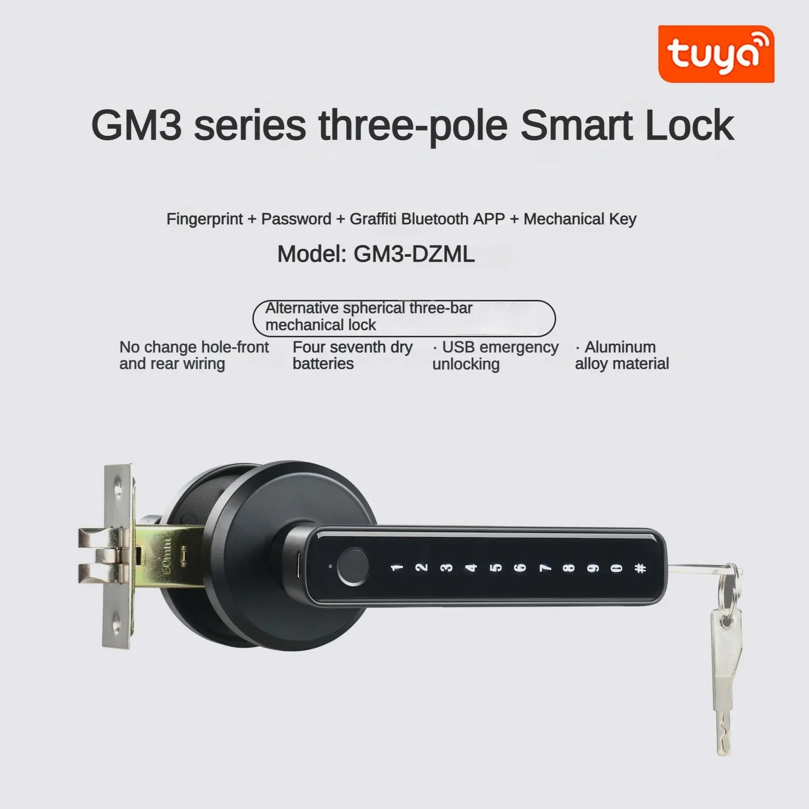 New Tuya Indoor Fingerprint Lo - Door Handle Bar recension och pris